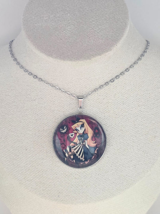 Alice in Wonderland Inspired Alice 30mm Pendant Stainless Steel 20 Inch Necklace