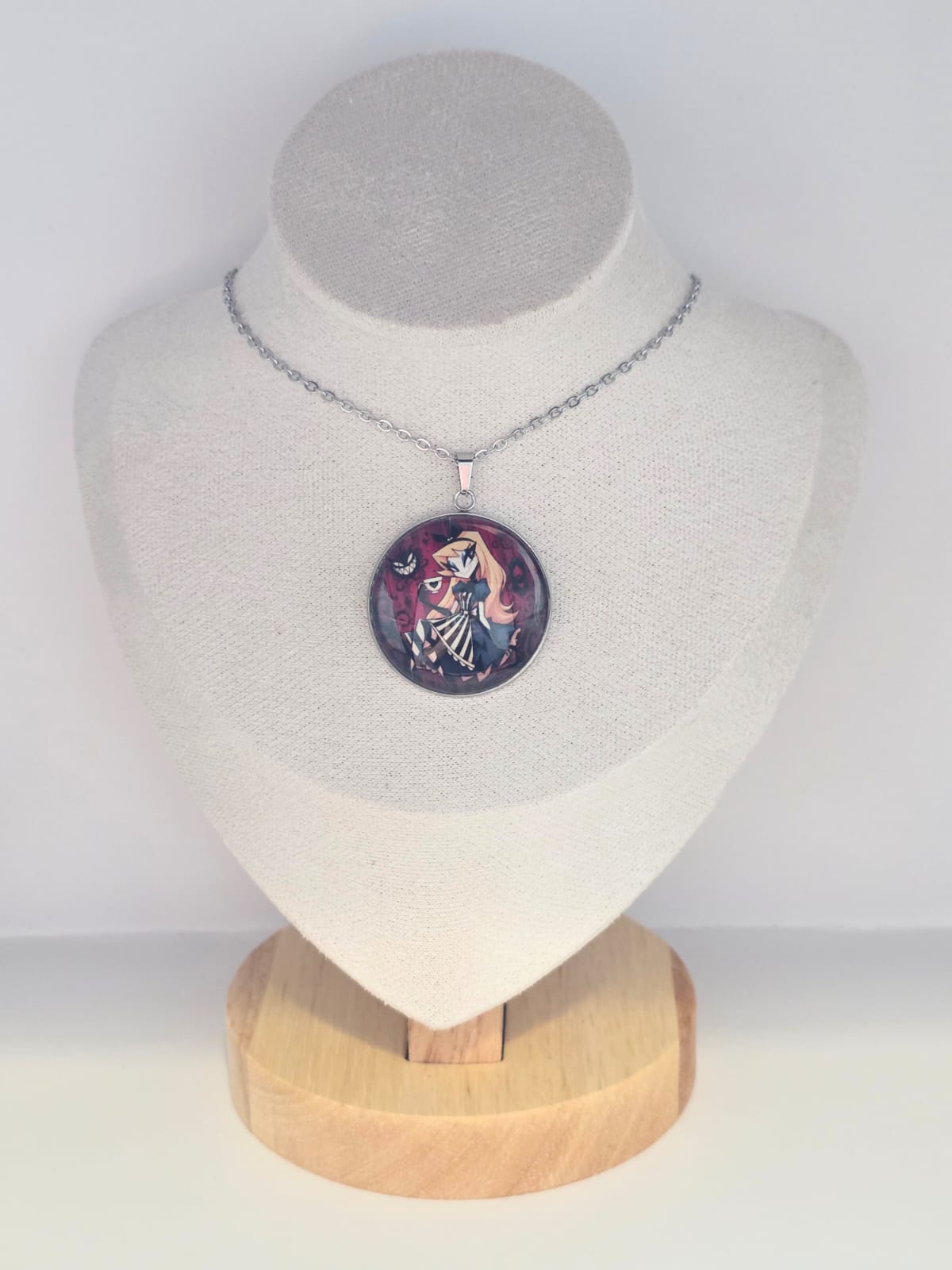 Alice in Wonderland Inspired Alice 30mm Pendant Stainless Steel 20 Inch Necklace