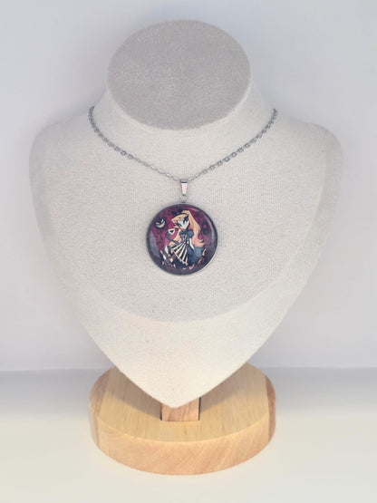 Alice in Wonderland Inspired Alice 30mm Pendant Stainless Steel 20 Inch Necklace