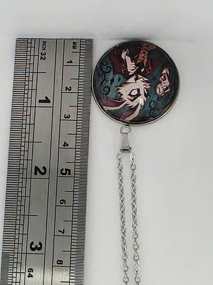 Alice in Wonderland Inspired White Rabbit 30mm Pendant Stainless Steel 20 Inch Necklace