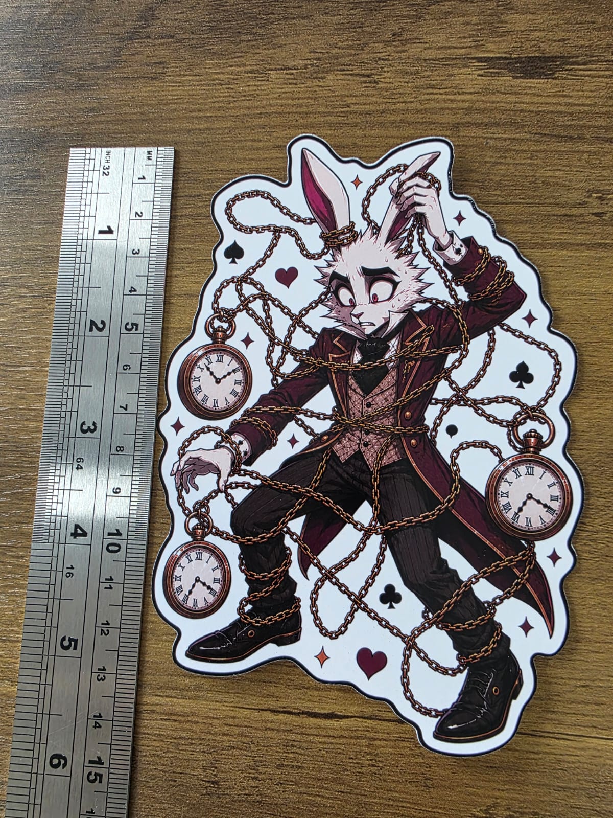 Alice in Wonderland Inspired White Rabbit Glossy Die Cut Sticker | 2 Sizes Available