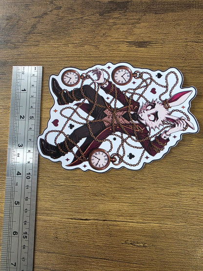 Alice in Wonderland Inspired White Rabbit Glossy Die Cut Sticker | 2 Sizes Available