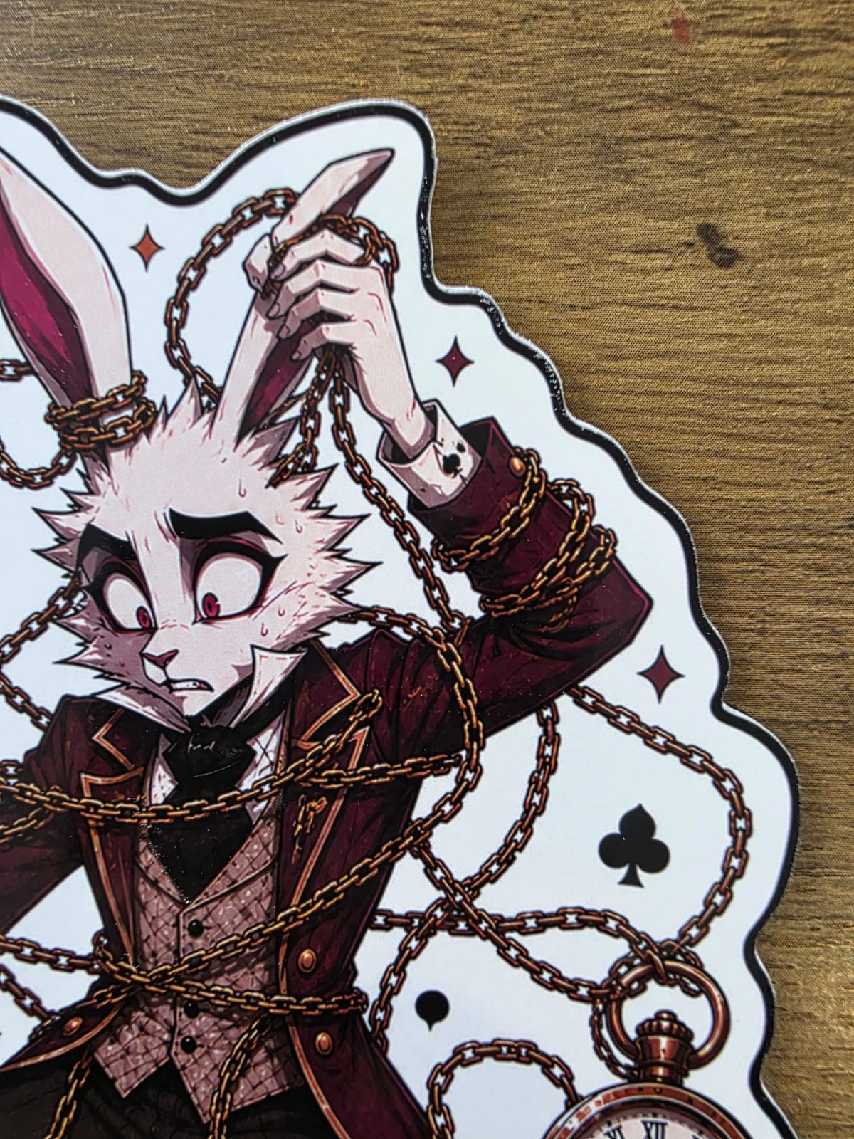 Alice in Wonderland Inspired White Rabbit Glossy Die Cut Sticker | 2 Sizes Available