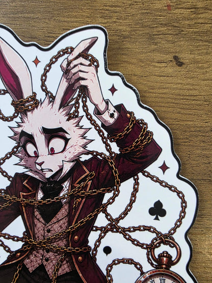 Alice in Wonderland Inspired White Rabbit Glossy Die Cut Sticker | 2 Sizes Available