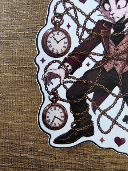 Alice in Wonderland Inspired White Rabbit Glossy Die Cut Sticker | 2 Sizes Available