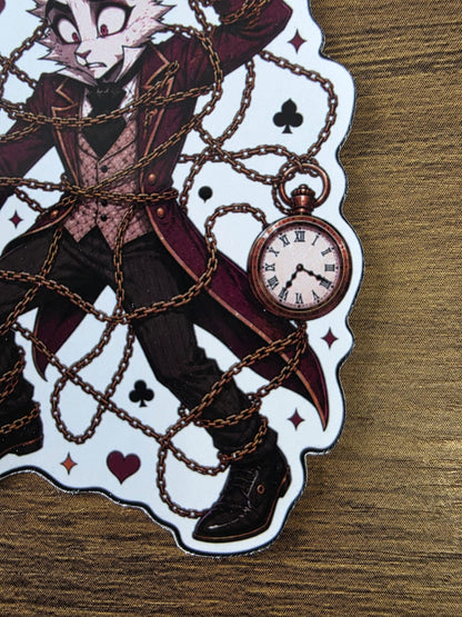 Alice in Wonderland Inspired White Rabbit Glossy Die Cut Sticker | 2 Sizes Available