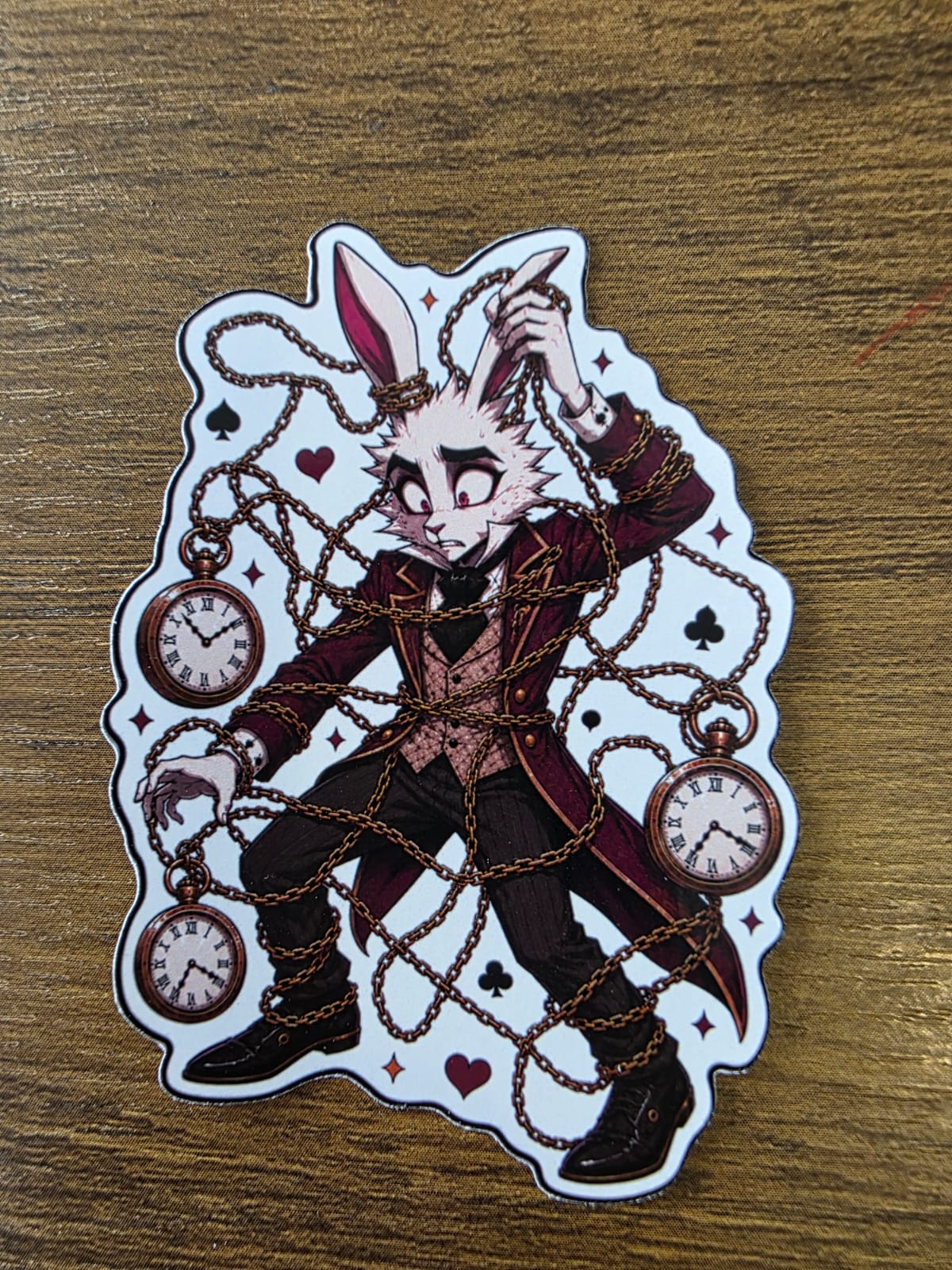 Alice in Wonderland Inspired White Rabbit Glossy Die Cut Sticker | 2 Sizes Available