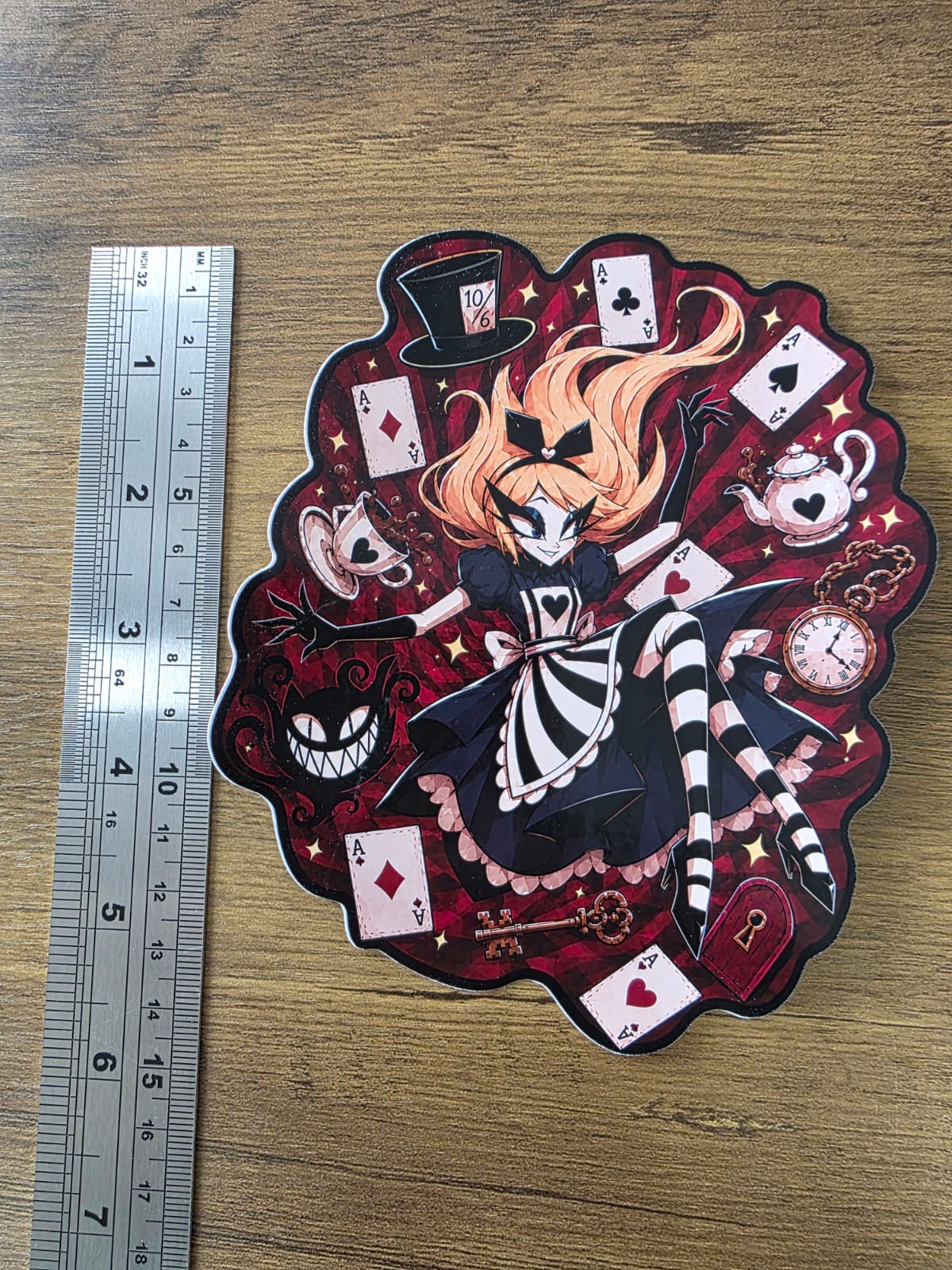 Alice in Wonderland Inspired Alice Falling Glossy Die Cut Sticker | 2 Sizes Available