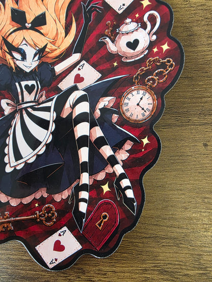 Alice in Wonderland Inspired Alice Falling Glossy Die Cut Sticker | 2 Sizes Available