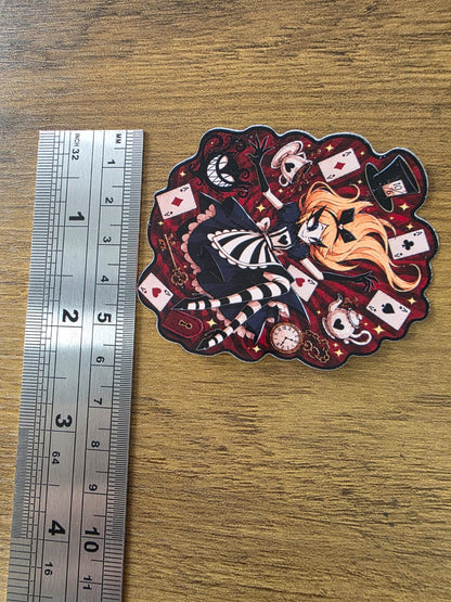 Alice in Wonderland Inspired Alice Falling Glossy Die Cut Sticker | 2 Sizes Available