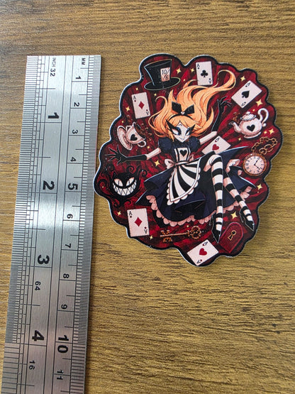 Alice in Wonderland Inspired Alice Falling Glossy Die Cut Sticker | 2 Sizes Available