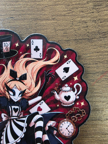 Alice in Wonderland Inspired Alice Falling Glossy Die Cut Sticker | 2 Sizes Available