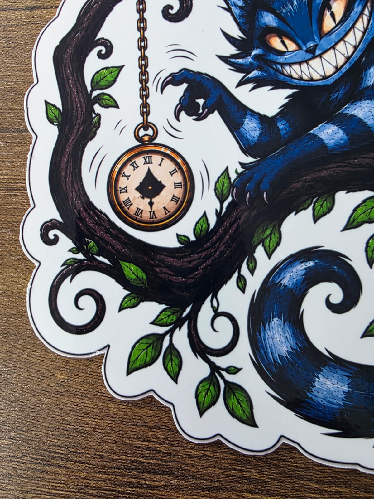 Alice in Wonderland Inspired Hellverse Cheshire Cat Glossy Die Cut Sticker | 2 Sizes Available