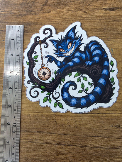 Alice in Wonderland Inspired Hellverse Cheshire Cat Glossy Die Cut Sticker | 2 Sizes Available