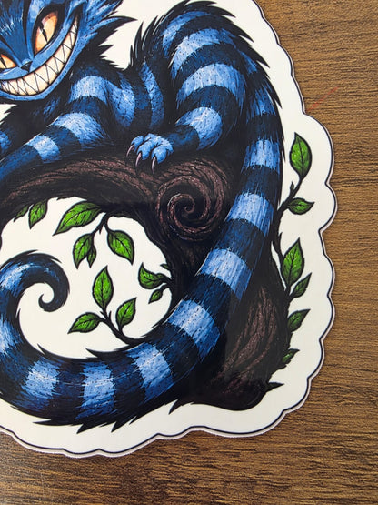 Alice in Wonderland Inspired Hellverse Cheshire Cat Glossy Die Cut Sticker | 2 Sizes Available