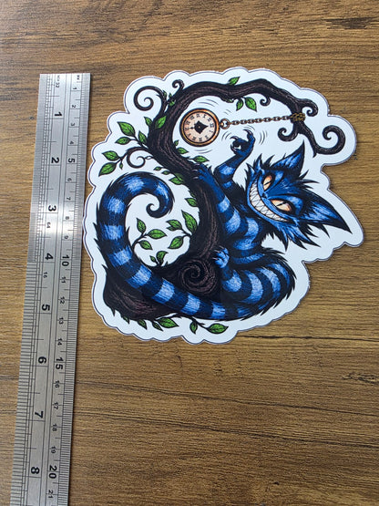 Alice in Wonderland Inspired Hellverse Cheshire Cat Glossy Die Cut Sticker | 2 Sizes Available