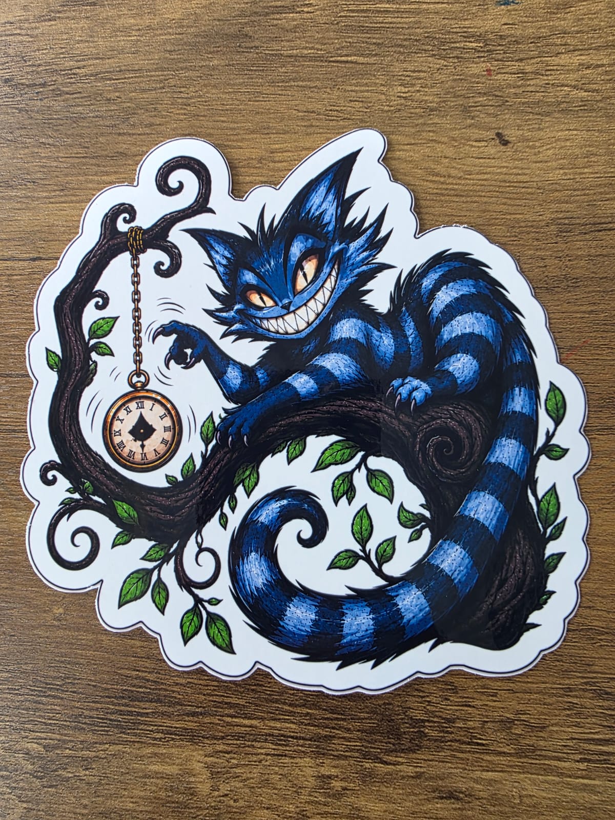 Alice in Wonderland Inspired Hellverse Cheshire Cat Glossy Die Cut Sticker | 2 Sizes Available