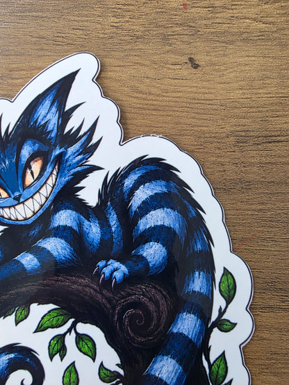 Alice in Wonderland Inspired Hellverse Cheshire Cat Glossy Die Cut Sticker | 2 Sizes Available