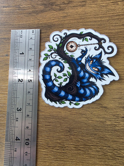Alice in Wonderland Inspired Hellverse Cheshire Cat Glossy Die Cut Sticker | 2 Sizes Available