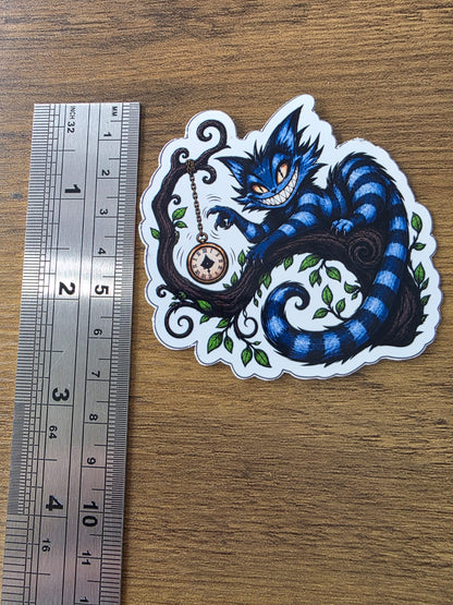 Alice in Wonderland Inspired Hellverse Cheshire Cat Glossy Die Cut Sticker | 2 Sizes Available