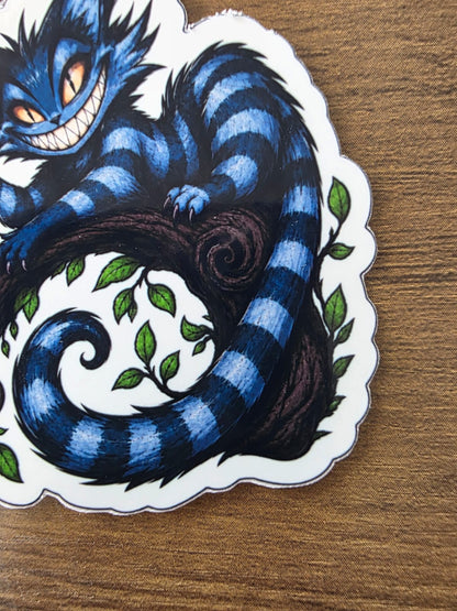 Alice in Wonderland Inspired Hellverse Cheshire Cat Glossy Die Cut Sticker | 2 Sizes Available