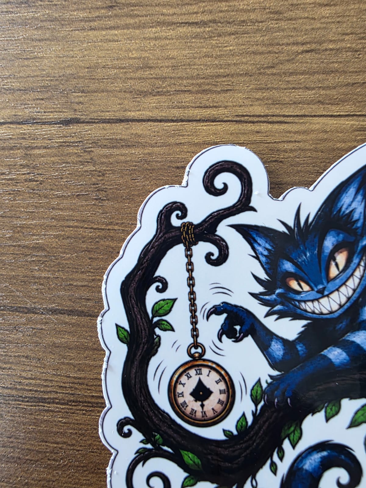 Alice in Wonderland Inspired Hellverse Cheshire Cat Glossy Die Cut Sticker | 2 Sizes Available