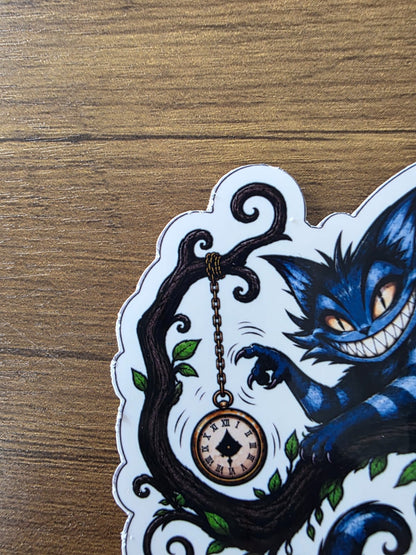 Alice in Wonderland Inspired Hellverse Cheshire Cat Glossy Die Cut Sticker | 2 Sizes Available