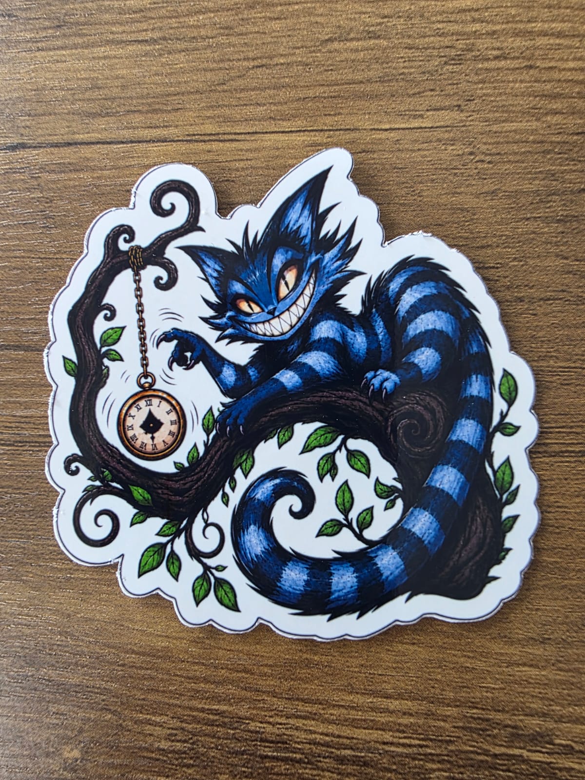 Alice in Wonderland Inspired Hellverse Cheshire Cat Glossy Die Cut Sticker | 2 Sizes Available