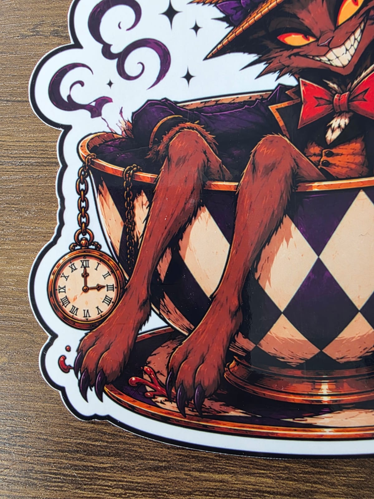 Alice in Wonderland Inspired Hellverse March Hare Glossy Die Cut Sticker | 2 Sizes Available