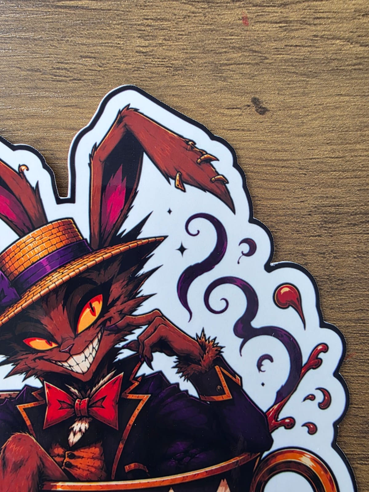 Alice in Wonderland Inspired Hellverse March Hare Glossy Die Cut Sticker | 2 Sizes Available