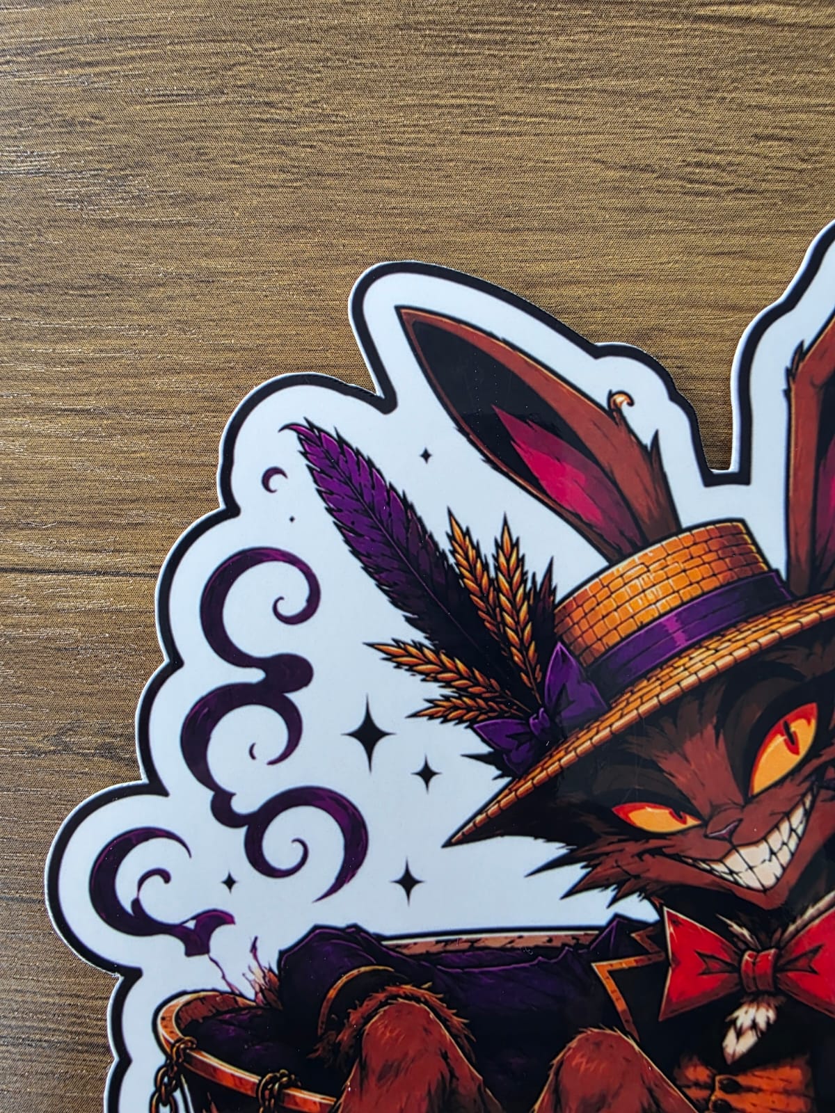Alice in Wonderland Inspired Hellverse March Hare Glossy Die Cut Sticker | 2 Sizes Available