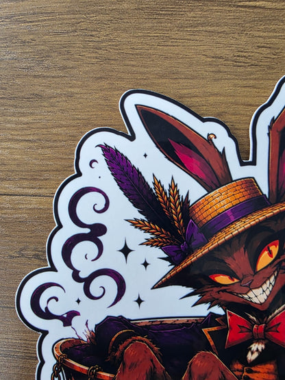 Alice in Wonderland Inspired Hellverse March Hare Glossy Die Cut Sticker | 2 Sizes Available