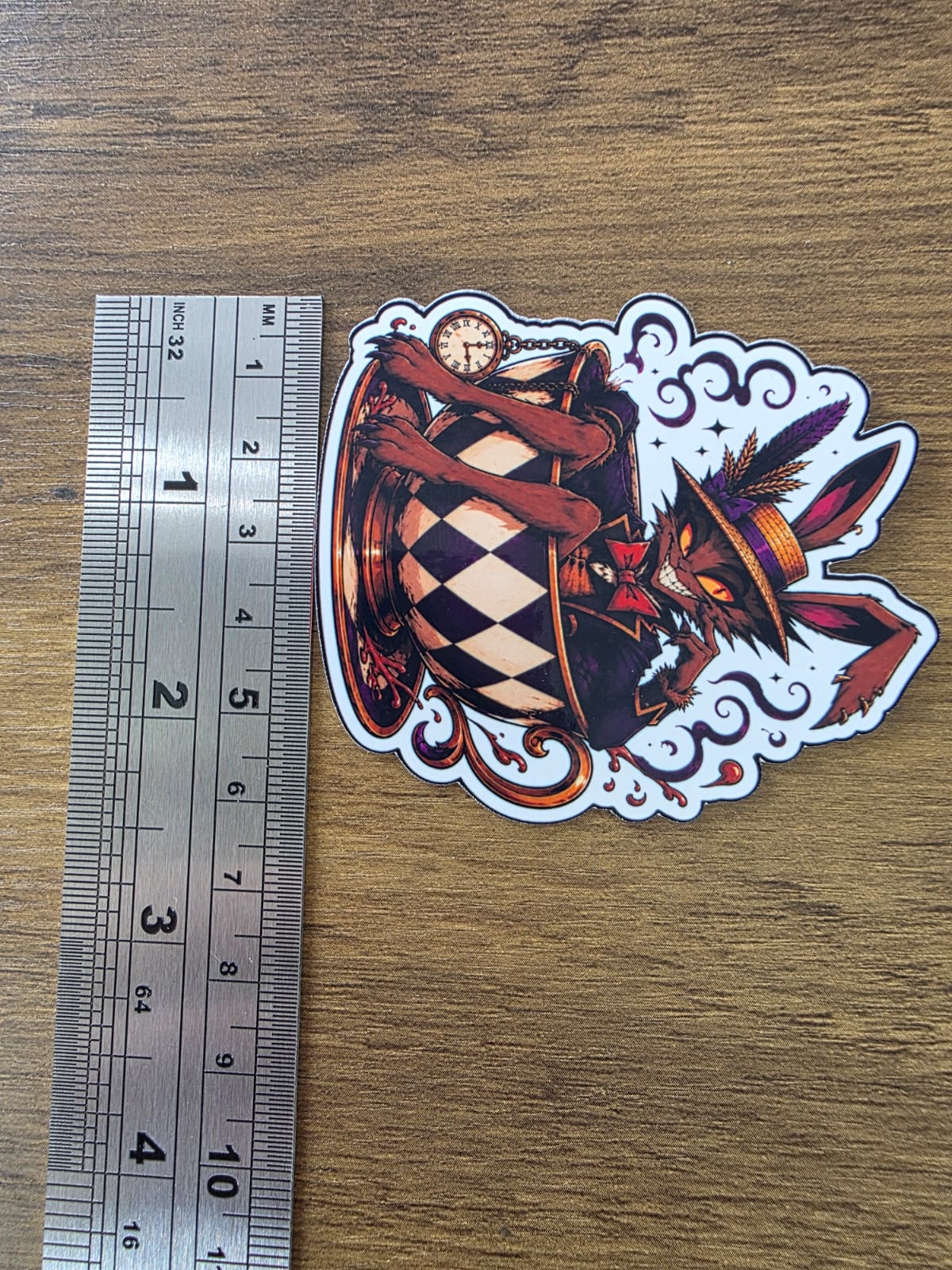 Alice in Wonderland Inspired Hellverse March Hare Glossy Die Cut Sticker | 2 Sizes Available