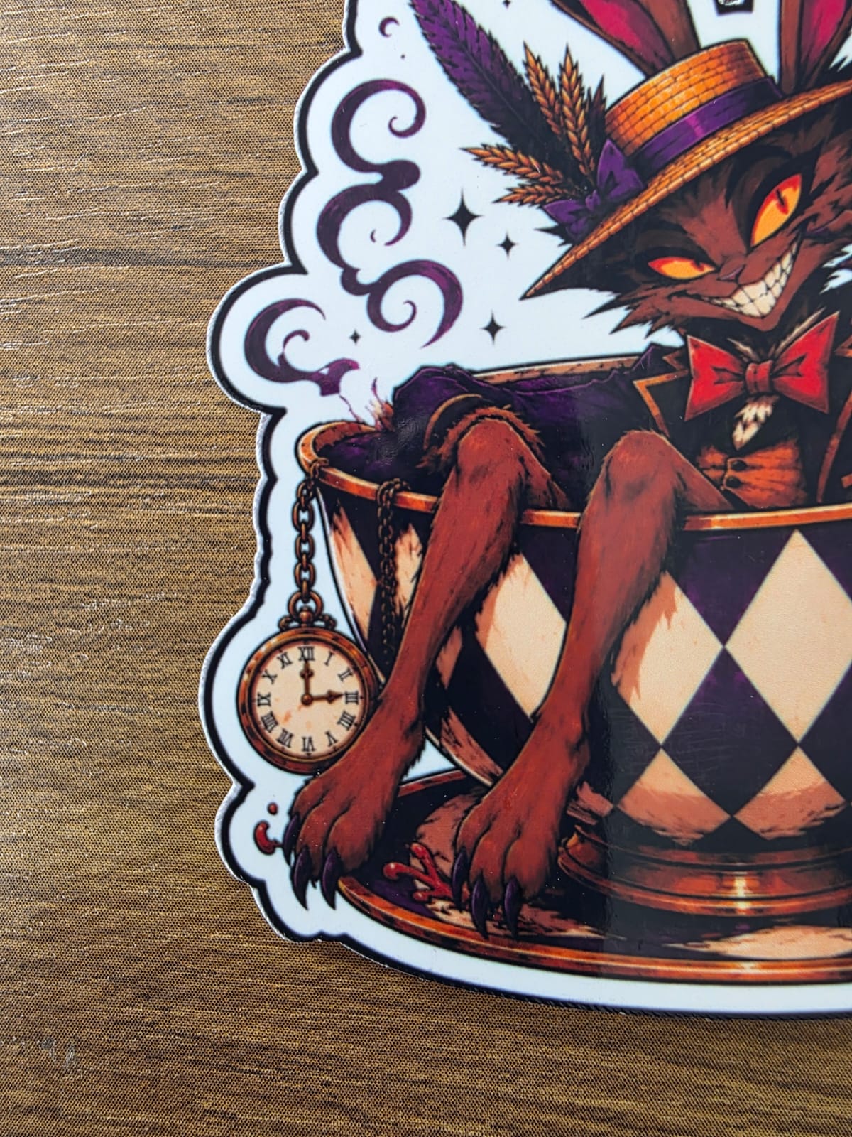 Alice in Wonderland Inspired Hellverse March Hare Glossy Die Cut Sticker | 2 Sizes Available