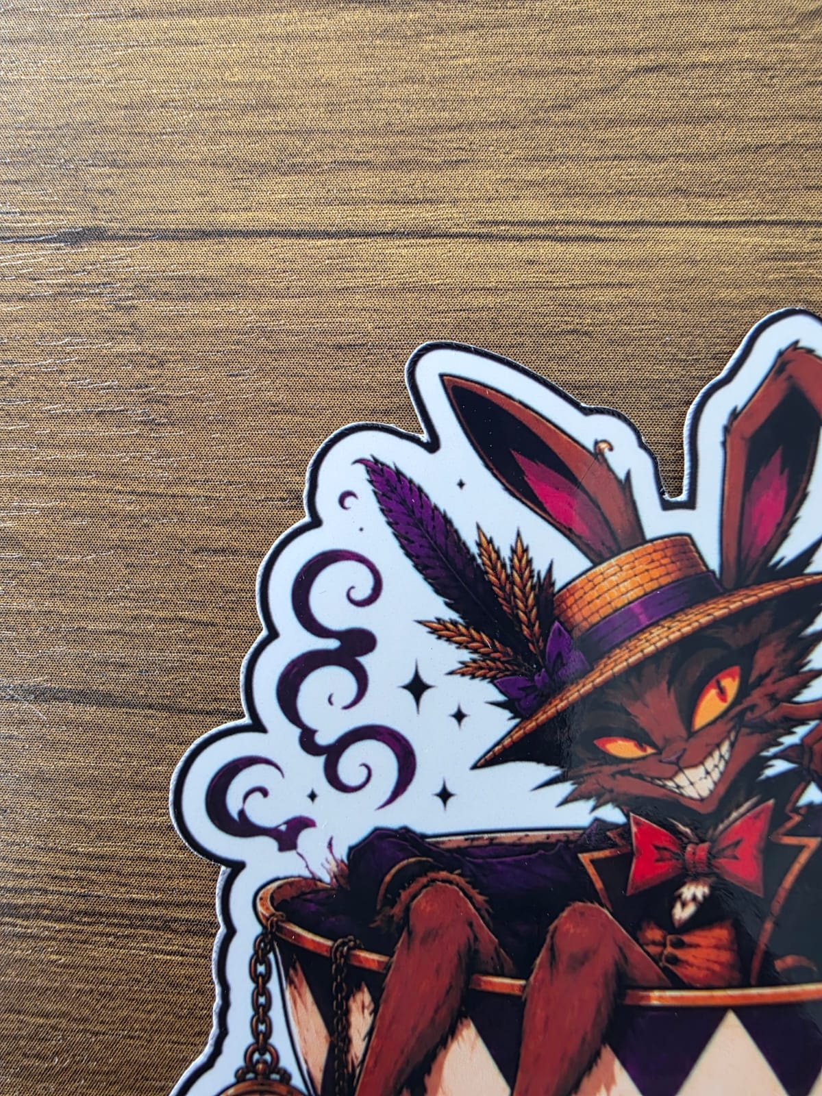 Alice in Wonderland Inspired Hellverse March Hare Glossy Die Cut Sticker | 2 Sizes Available