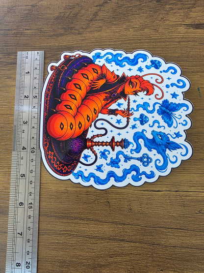 Alice in Wonderland Inspired Hellverse Caterpillar Glossy Die Cut Sticker | 2 Sizes Available
