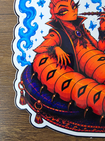 Alice in Wonderland Inspired Hellverse Caterpillar Glossy Die Cut Sticker | 2 Sizes Available