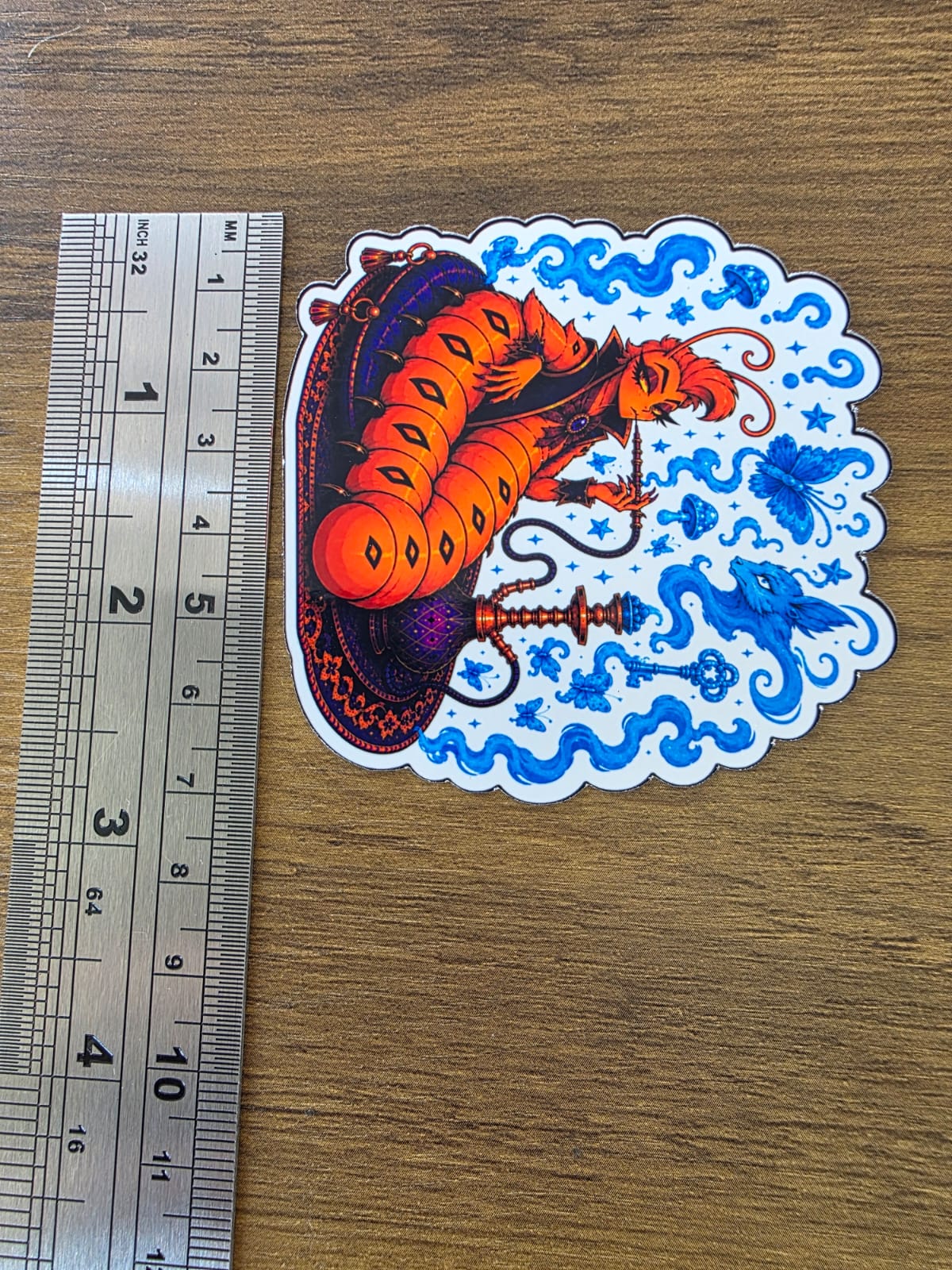 Alice in Wonderland Inspired Hellverse Caterpillar Glossy Die Cut Sticker | 2 Sizes Available