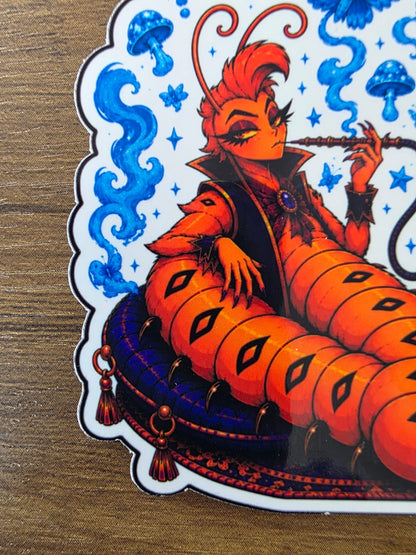 Alice in Wonderland Inspired Hellverse Caterpillar Glossy Die Cut Sticker | 2 Sizes Available