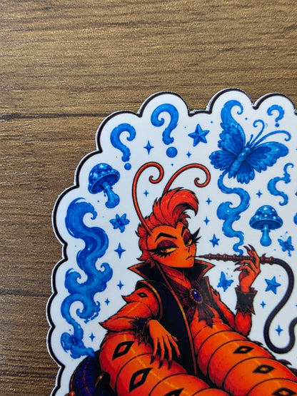 Alice in Wonderland Inspired Hellverse Caterpillar Glossy Die Cut Sticker | 2 Sizes Available
