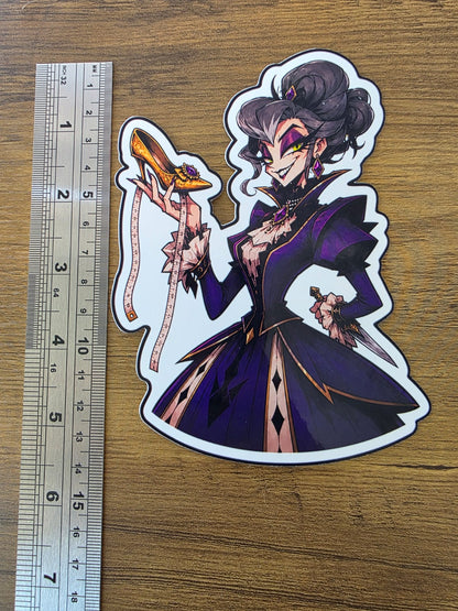 Cinderella Inspired Evil Step Mother Hellverse Glossy Vinyl Die Cut Sticker | 2 Sizes Available