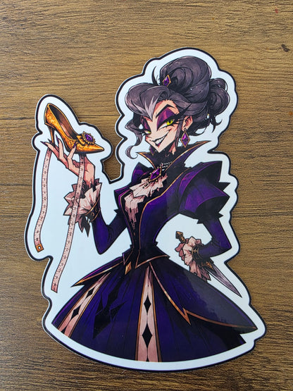 Cinderella Inspired Evil Step Mother Hellverse Glossy Vinyl Die Cut Sticker | 2 Sizes Available