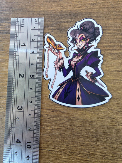 Cinderella Inspired Evil Step Mother Hellverse Glossy Vinyl Die Cut Sticker | 2 Sizes Available