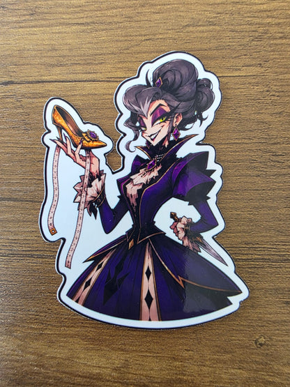 Cinderella Inspired Evil Step Mother Hellverse Glossy Vinyl Die Cut Sticker | 2 Sizes Available