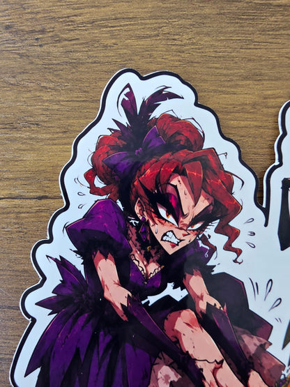 Cinderella Inspired Step Sisters Hellverse Glossy Vinyl Die Cut Sticker | 2 Sizes Available