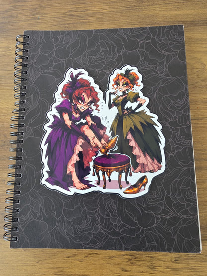 Cinderella Inspired Step Sisters Hellverse Glossy Vinyl Die Cut Sticker | 2 Sizes Available
