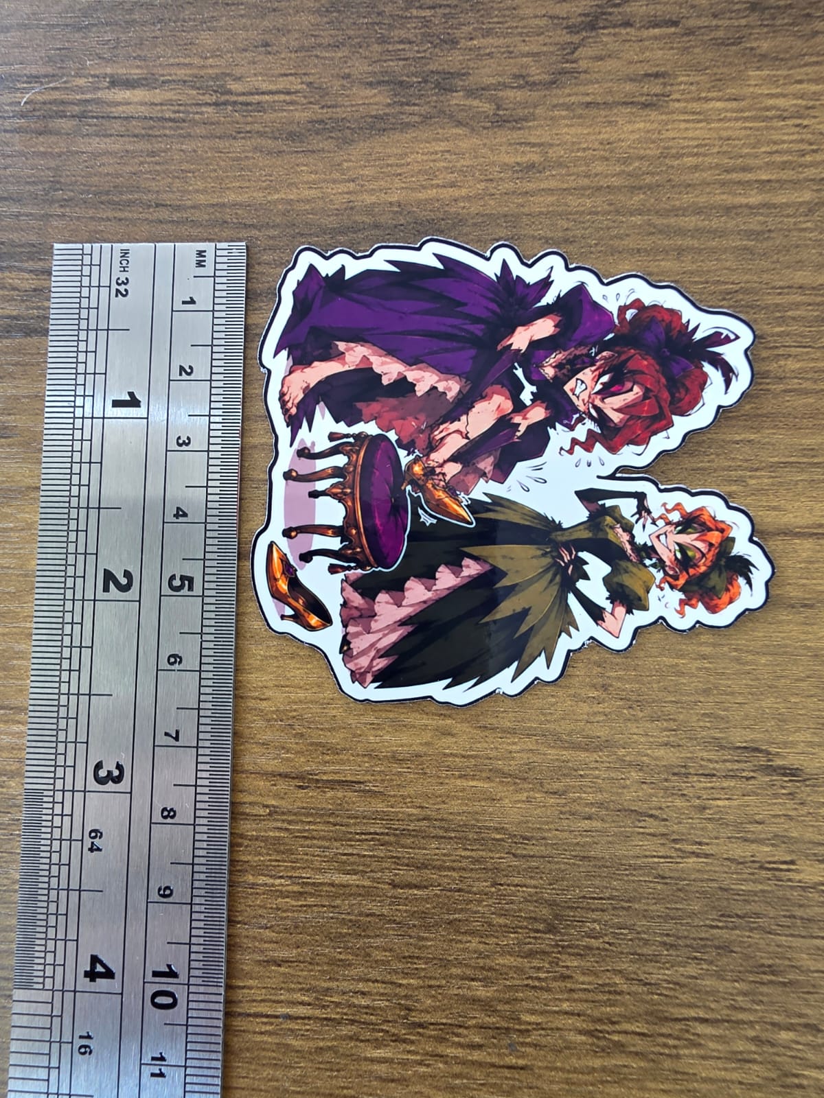Cinderella Inspired Step Sisters Hellverse Glossy Vinyl Die Cut Sticker | 2 Sizes Available