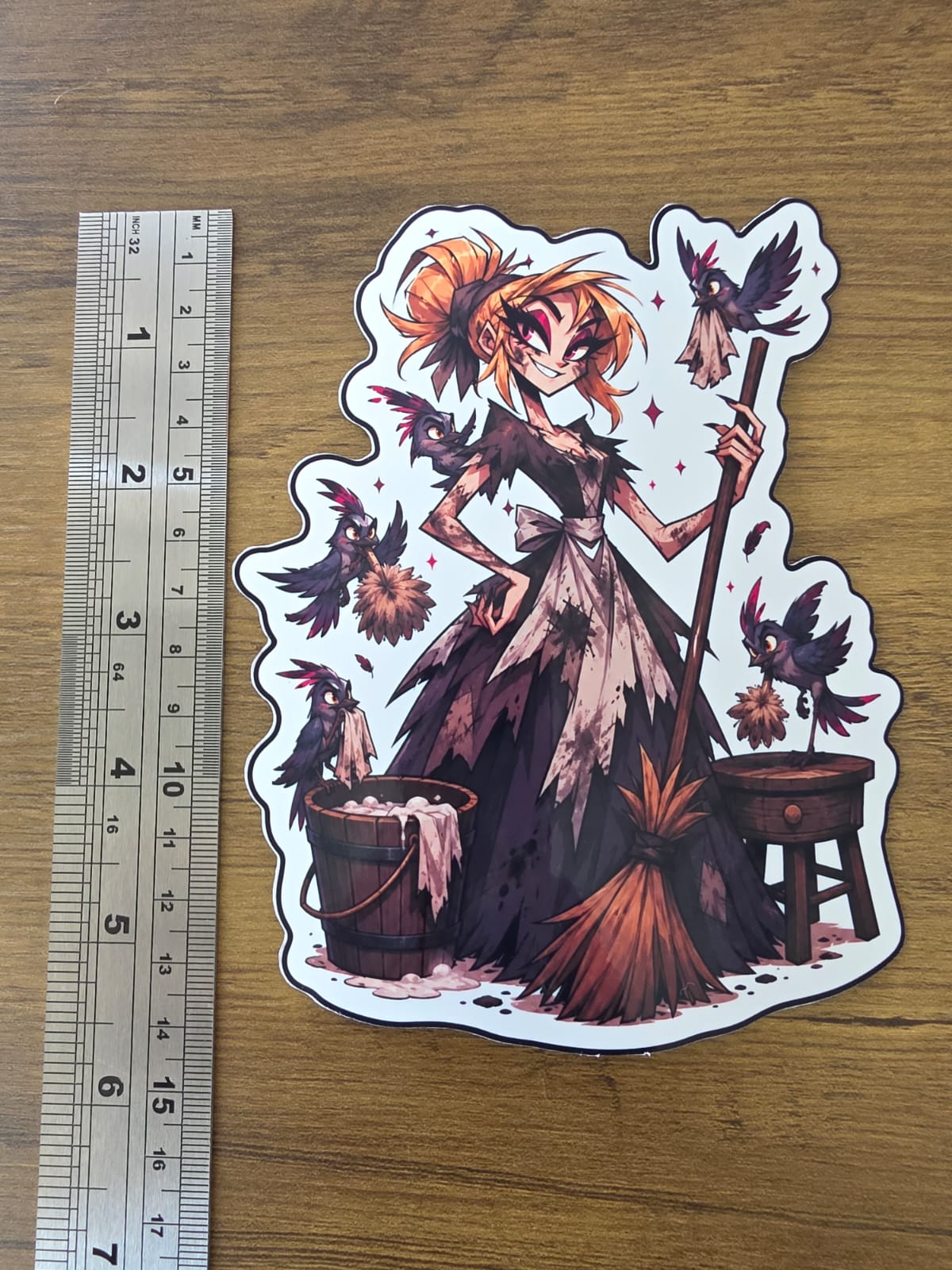 Cinderella Inspired Hellverse Glossy Vinyl Die Cut Sticker | 2 Sizes Available