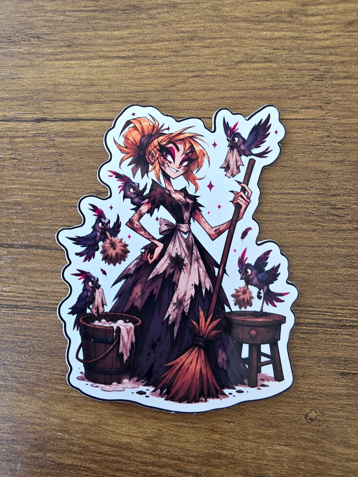 Cinderella Inspired Hellverse Glossy Vinyl Die Cut Sticker | 2 Sizes Available