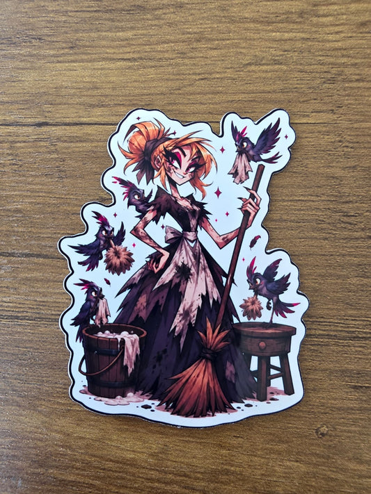 Cinderella Inspired Hellverse Glossy Vinyl Die Cut Sticker | 2 Sizes Available